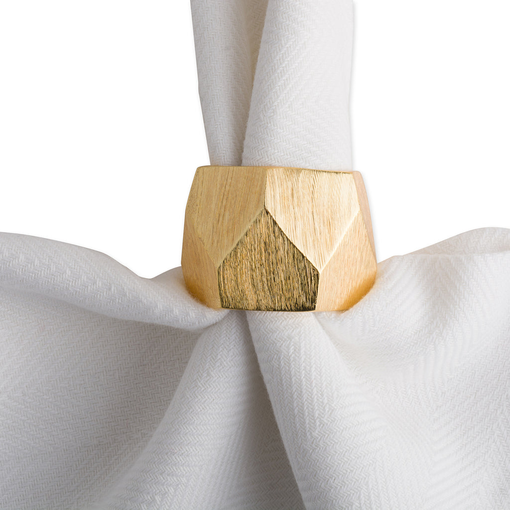 DII Gold Triangle Band Napkin Ring Set of 6
