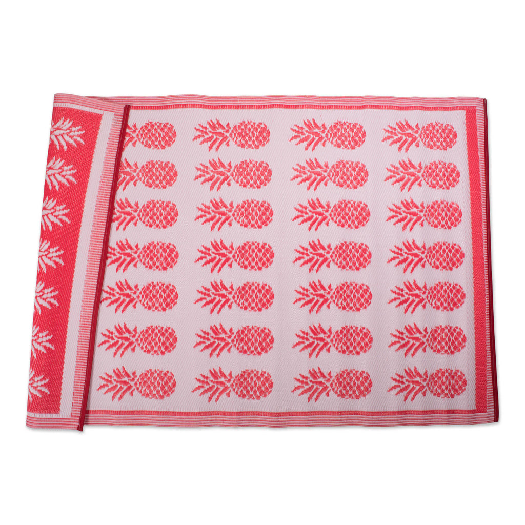 Coral Pineapple Outdoor Rug 4x6 Ft