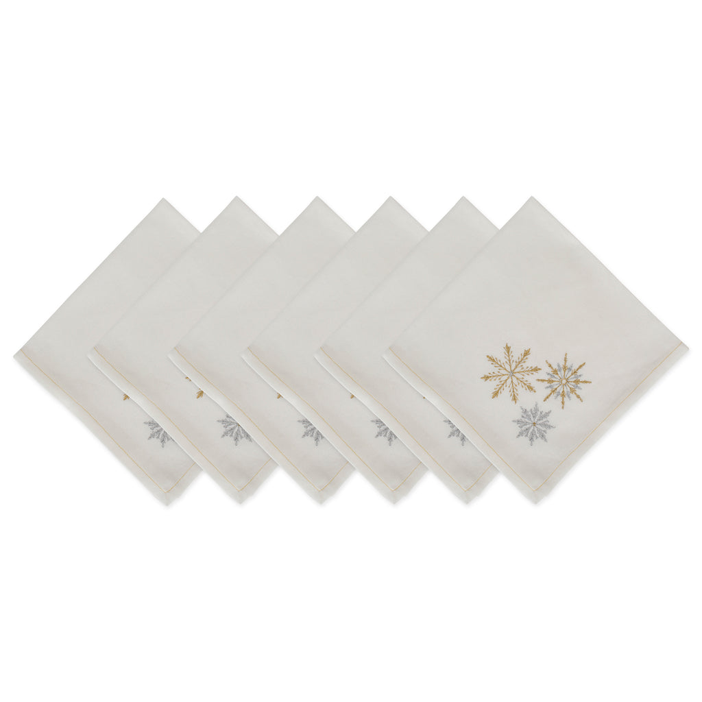 Sparkle Snowflakes Embroidered Napkin Set/6