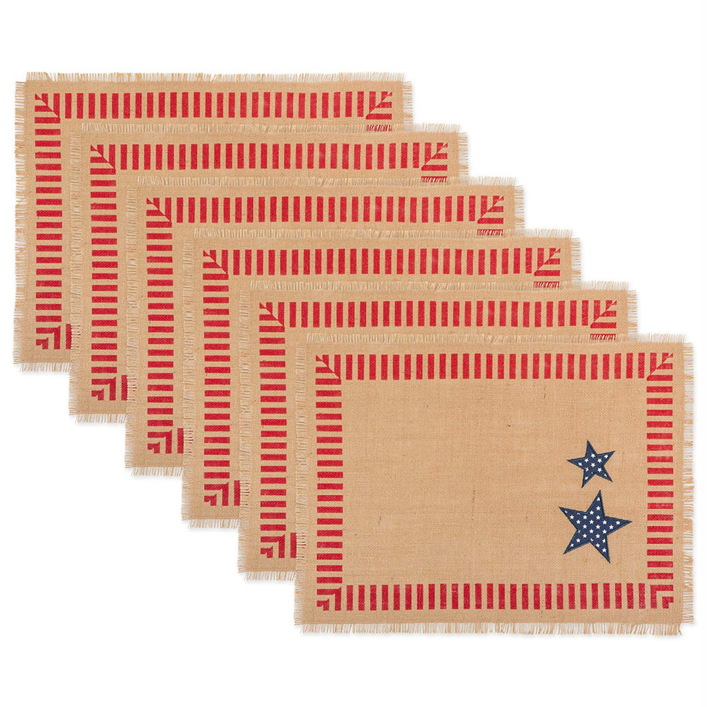 4th Of July Jute Placemat Set/6