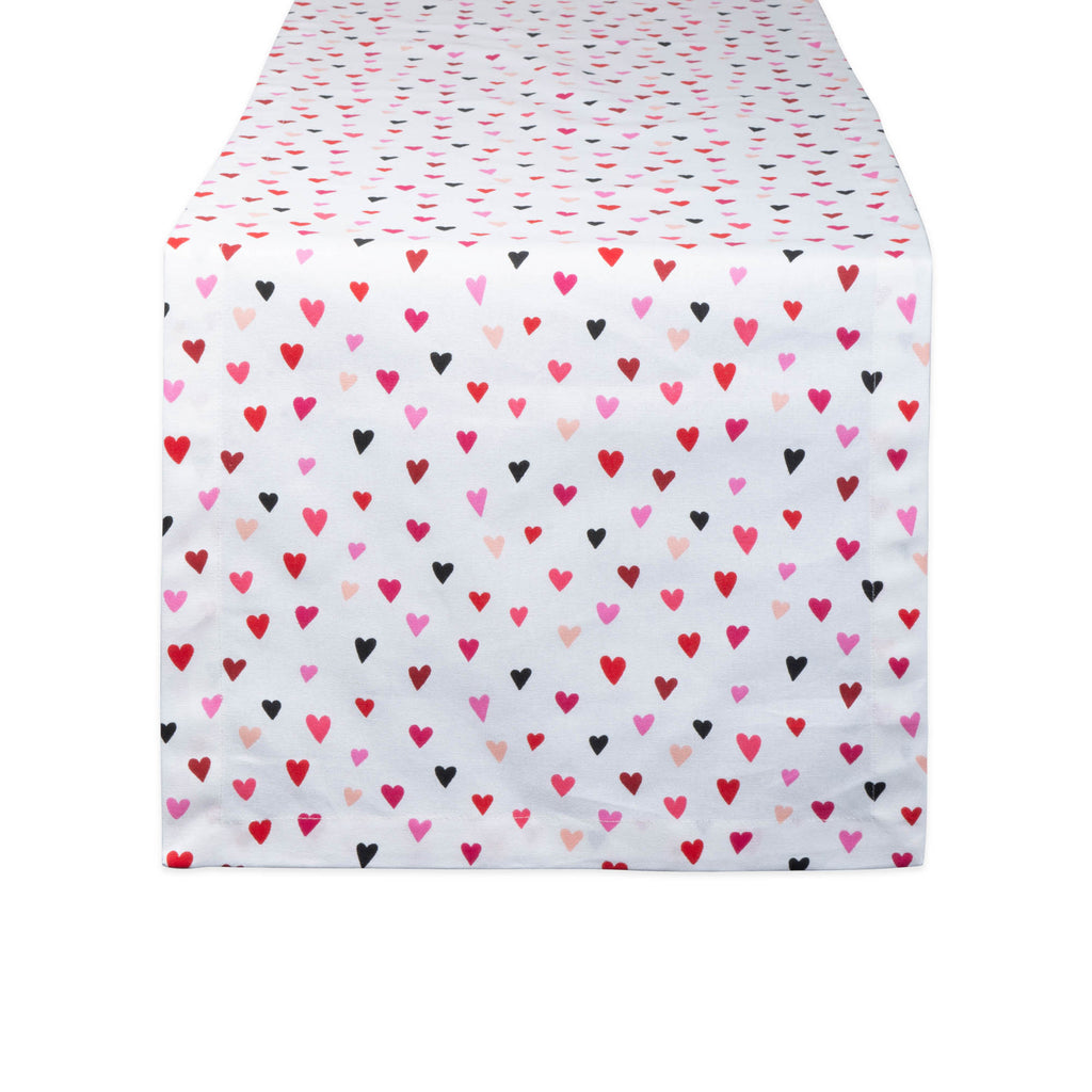 Confetti Hearts Print Table Runner 14x72