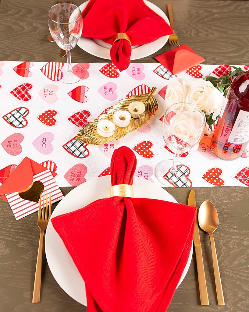 DII Sweet Hearts Print Table Runner, 14x72"