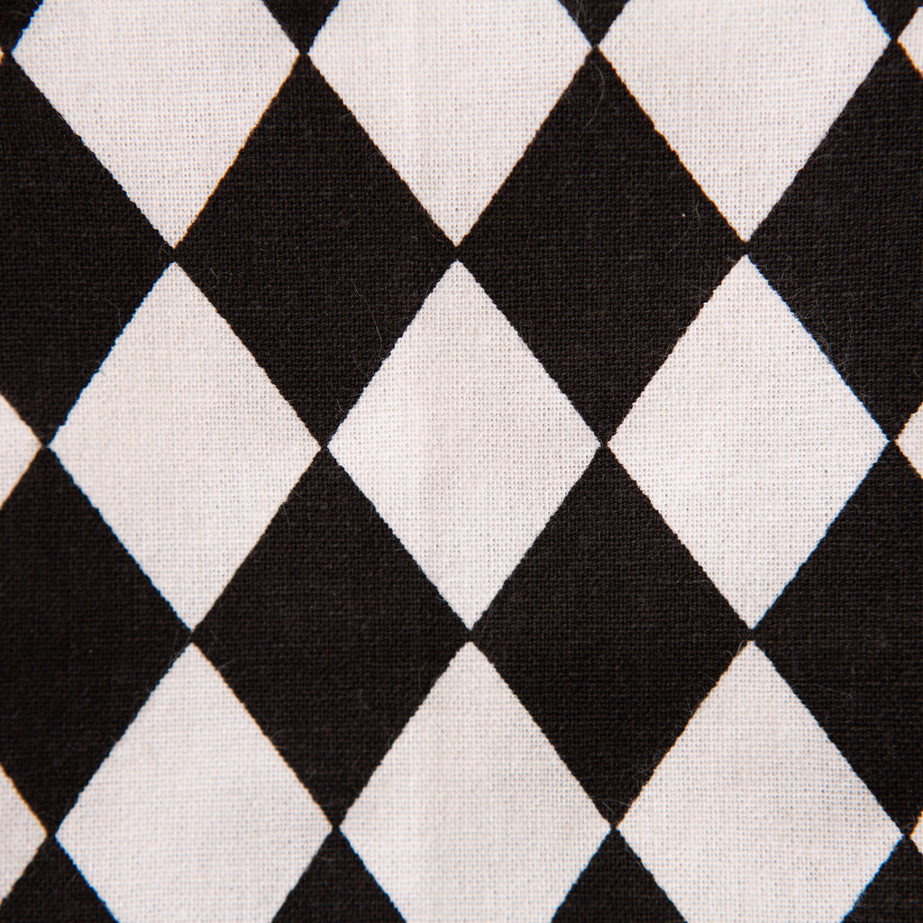 Black And Cream Harlequin Print Table Topper, 40x40"