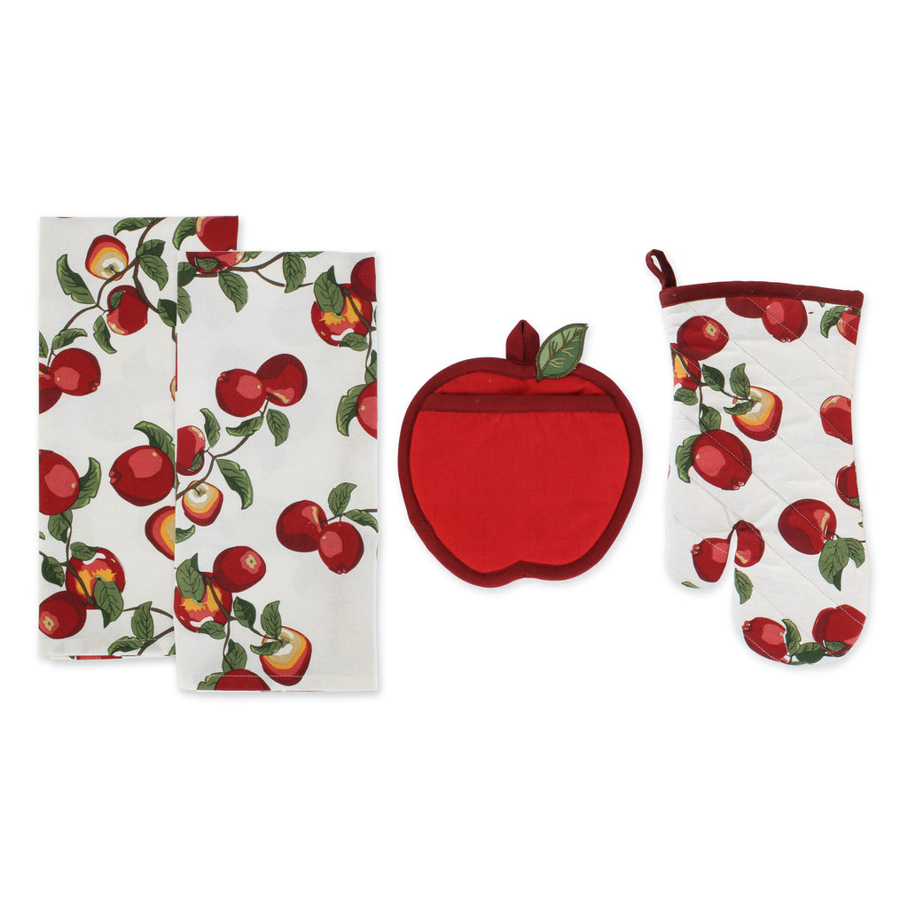 Apple Orchard Print Kitchen Set of 4