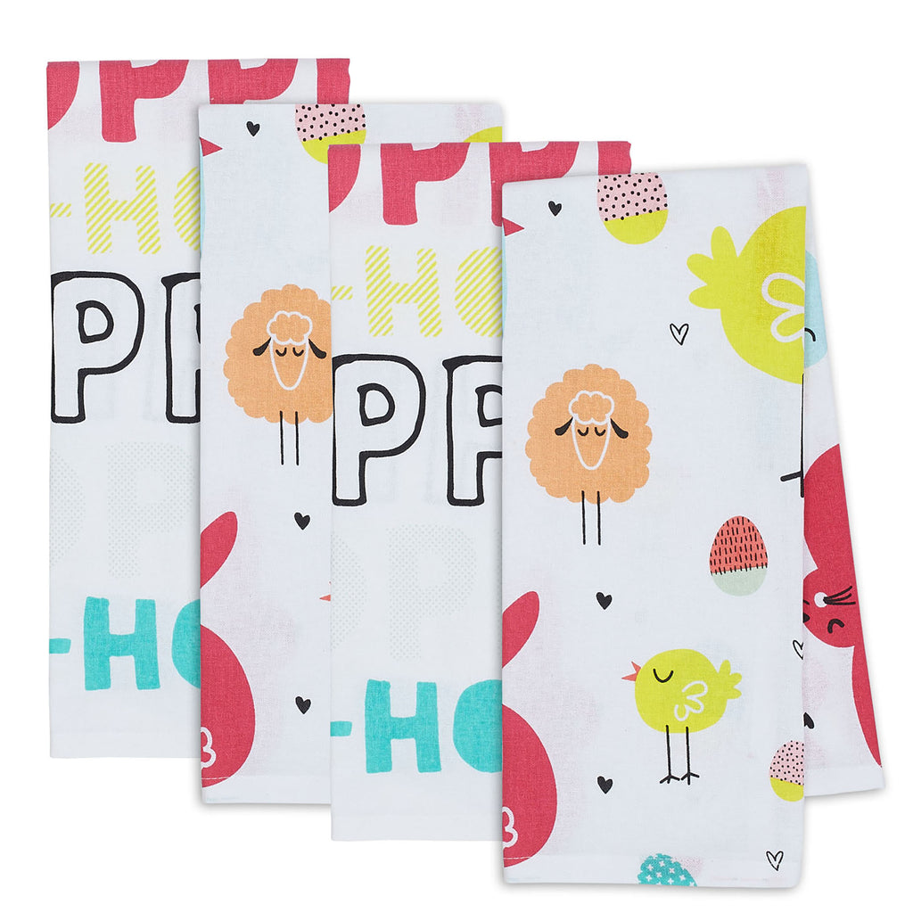 Hippity Hoppity Printed Dishtowel Set of 4