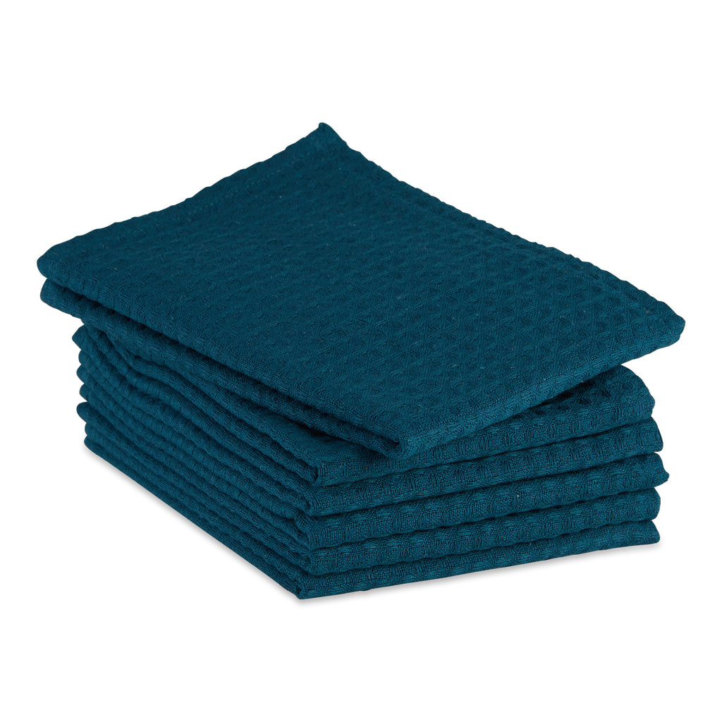 Teal Green  Recycled Cotton Waffle Dishtowel set of 6