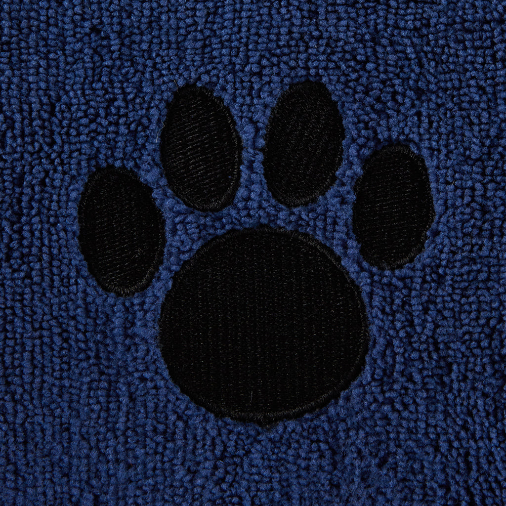Navy Embroidered Paw Pet Towel