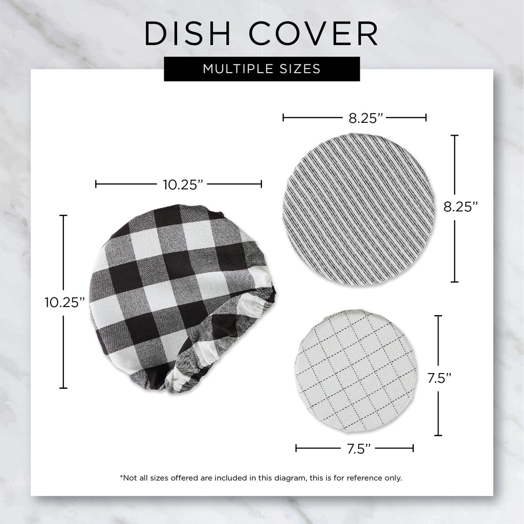 Assorted Black Buffalo Check Woven Dish Cover (Set of 3)