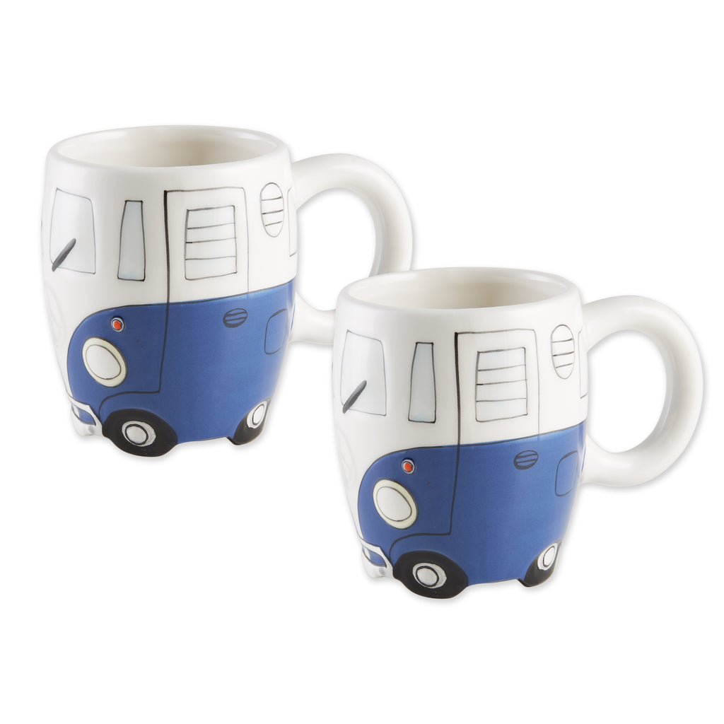Retro Bus Ceramic Mug set of 2