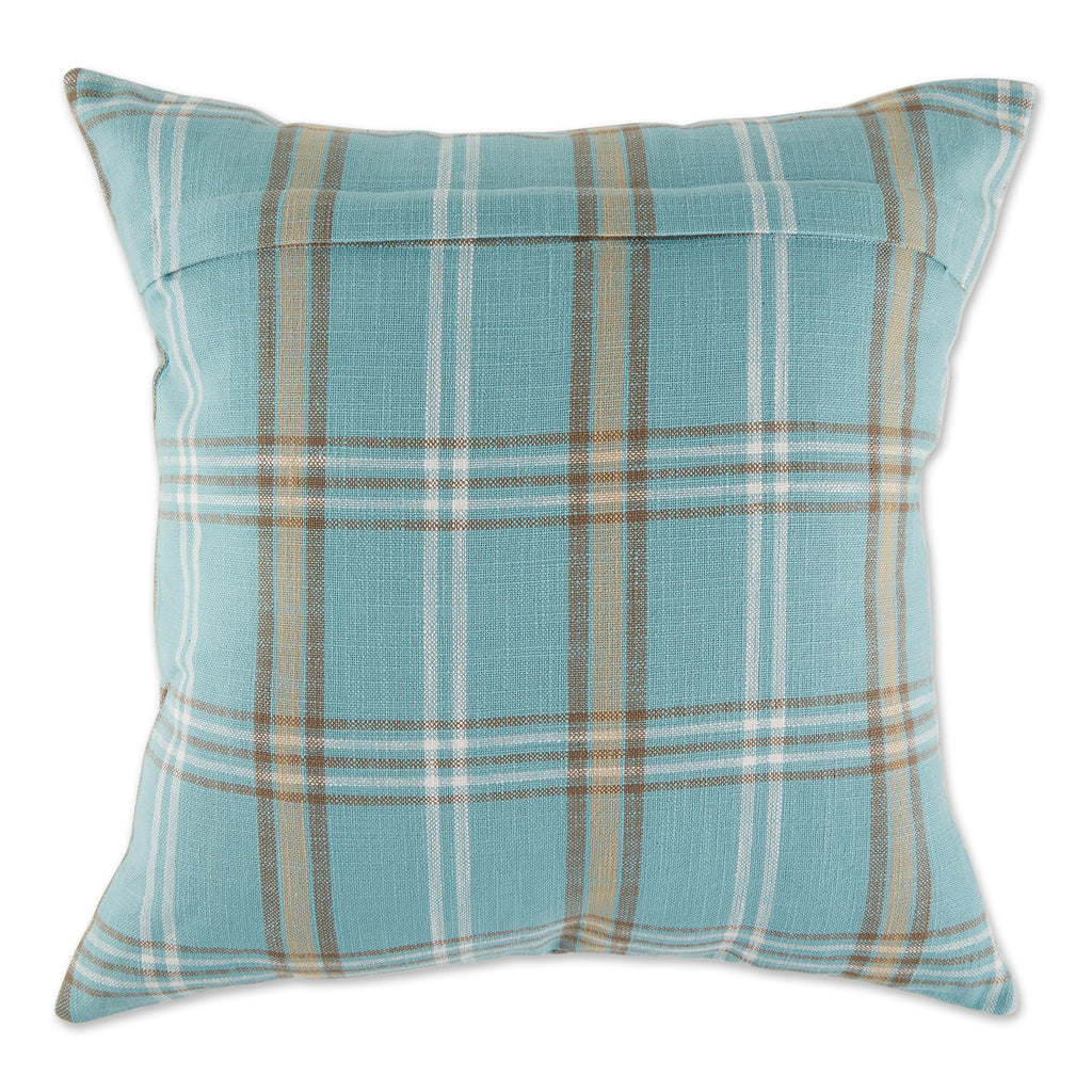 Plaid Blue Mixed Pillow Cover 18x18 Set of 4