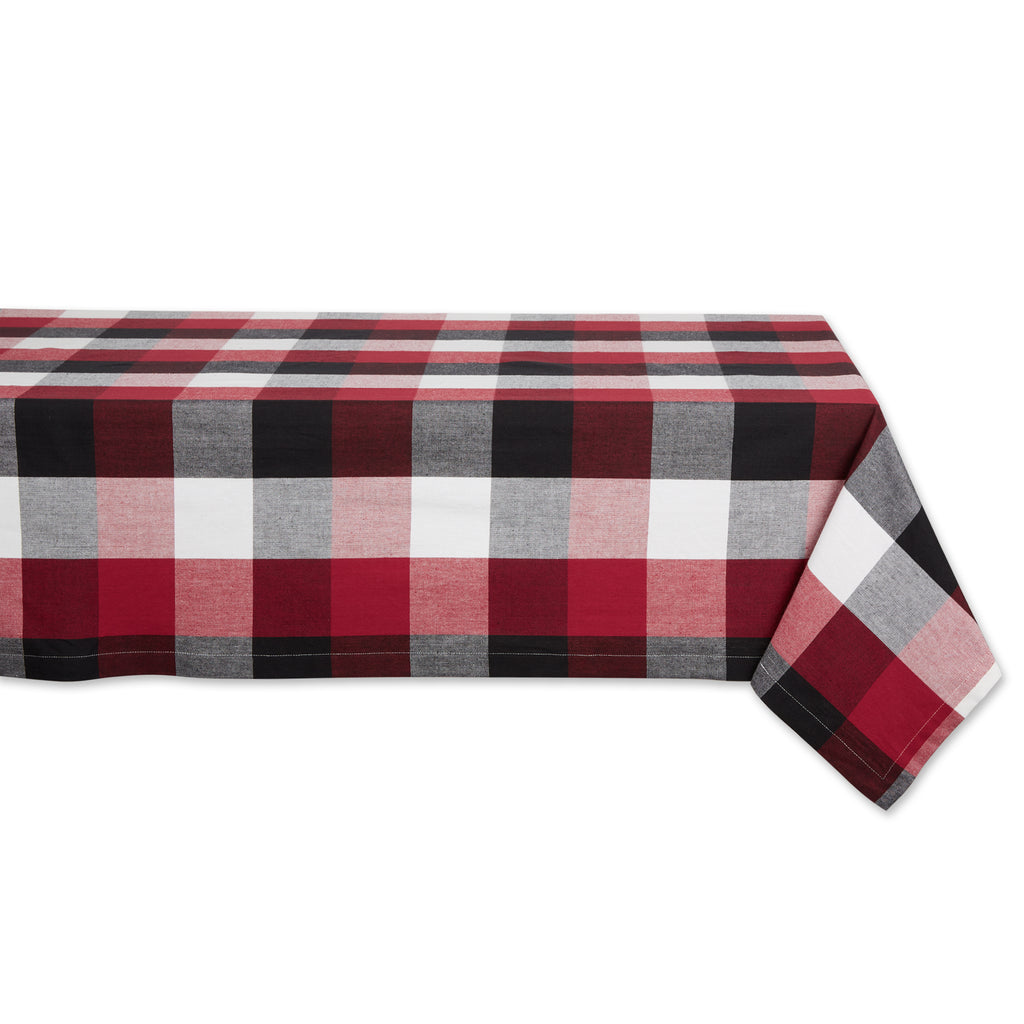 Cardinal Red Tri Color Check Tablecloth 60X104