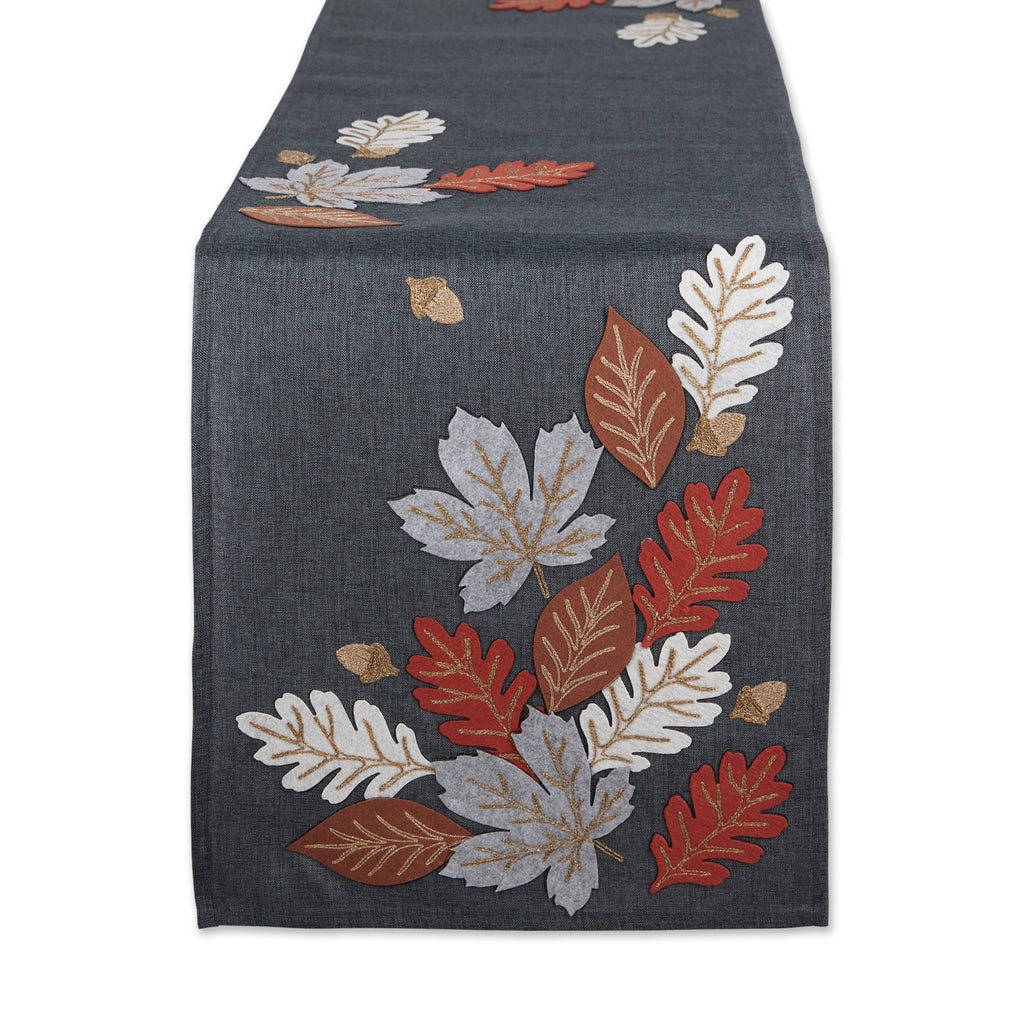 Autumn Leaves Embroidered Table Runner 14X108