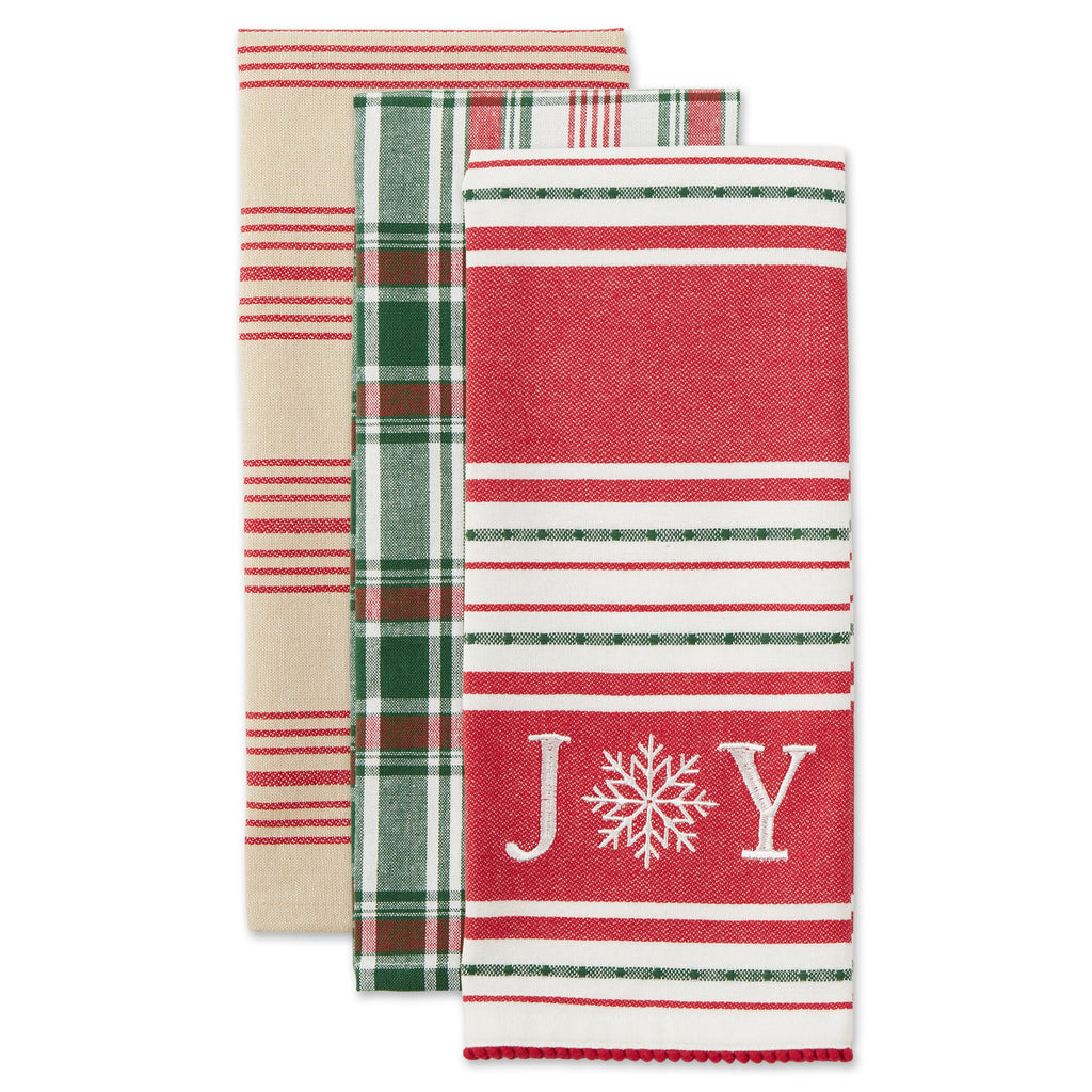 Joy Snowflake Dishtowel Set of 3