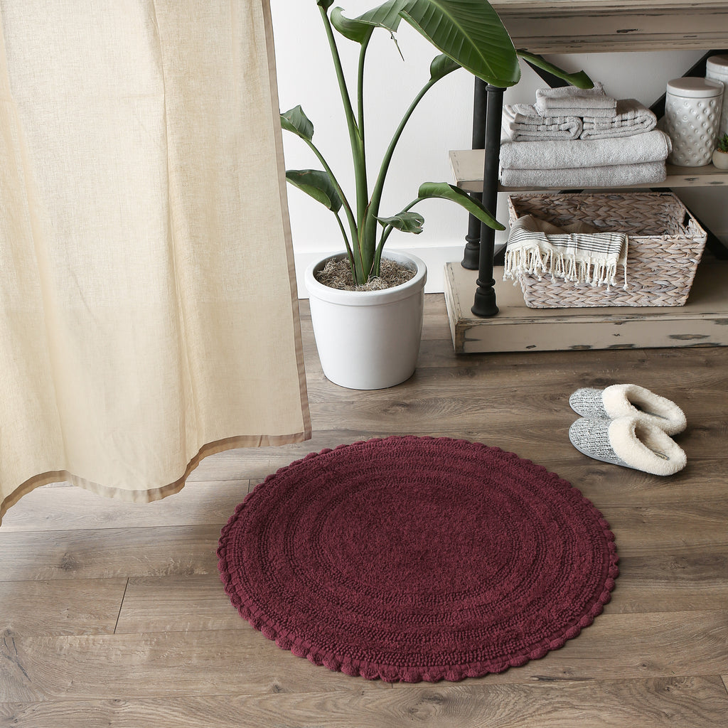 Wine Round Crochet Bath Mat