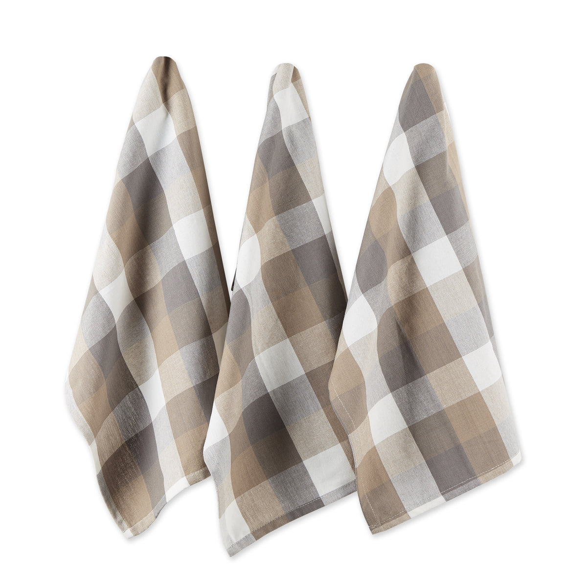 DII Cardinal Red Tri Color Check Dishtowel (Set of 3)