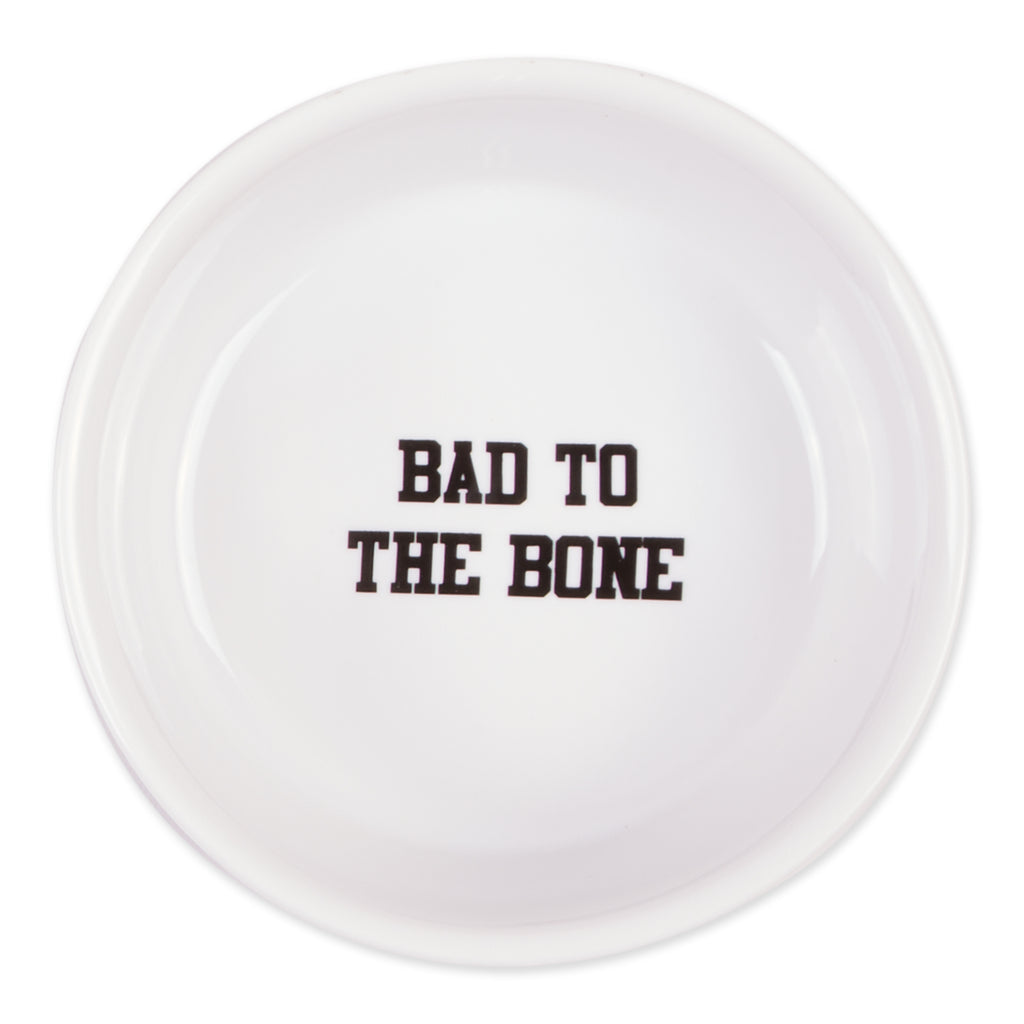 Pet Bowl Bad To The Bone Small 4.25Dx2H Set of 2