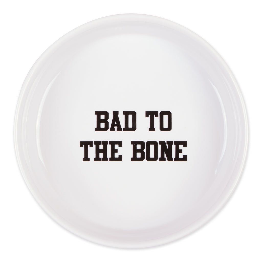 Pet Bowl Bad To The Bone Large 7.5Dx2.4H Set of 2