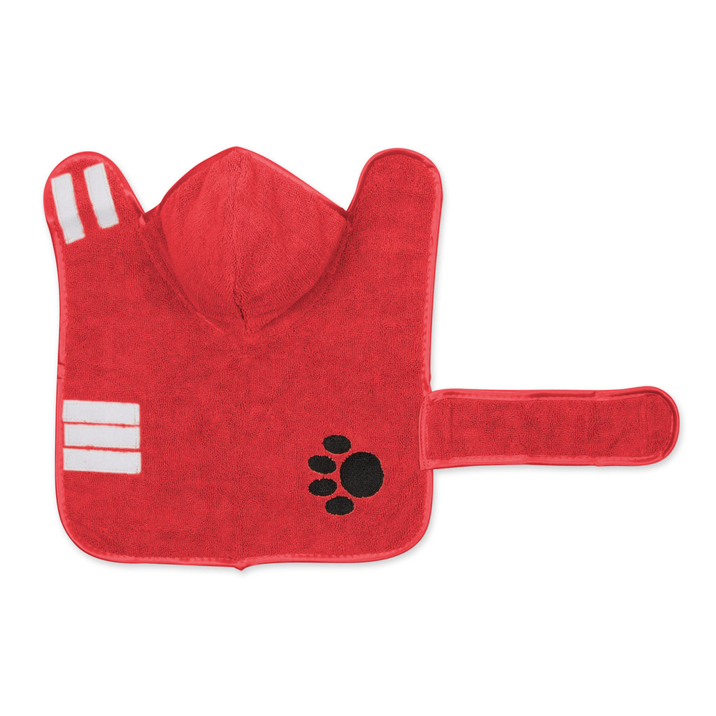 Red Embroidered Paw X-Small Pet Robe