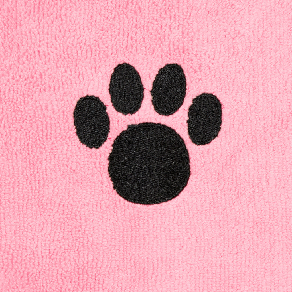 Pink Embroidered Paw Small Pet Towel Set of 3
