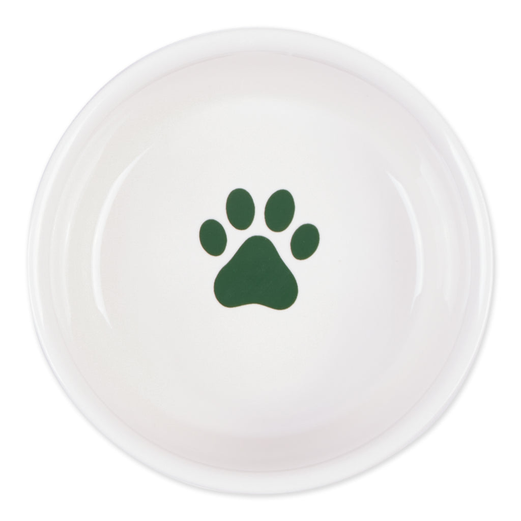 Pet Bowl Cats Meow Hunter Green Small 4.25Dx2H Set of 2