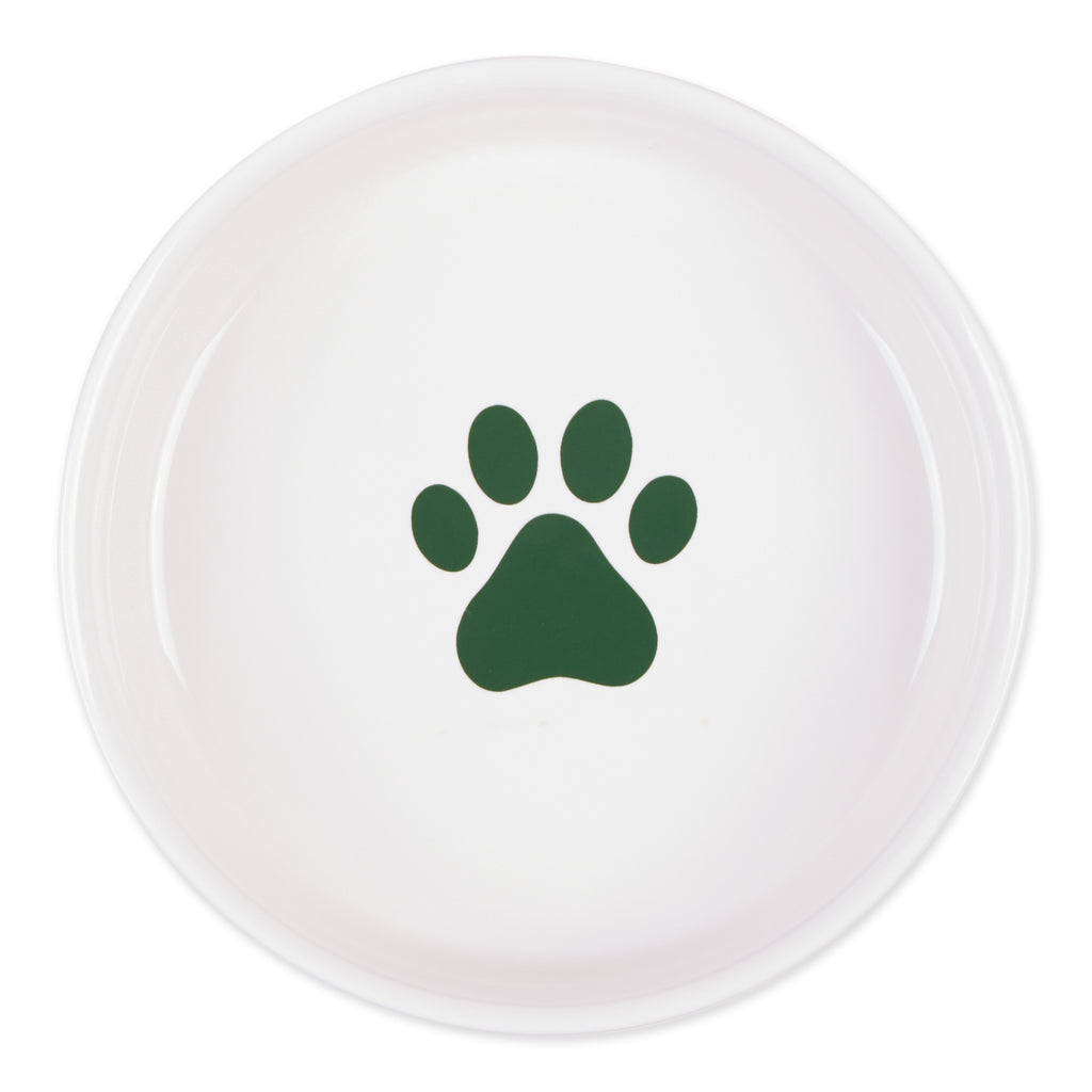 Pet Bowl Dog Show Hunter Green Large 7.5Dx2.4H Set of 2