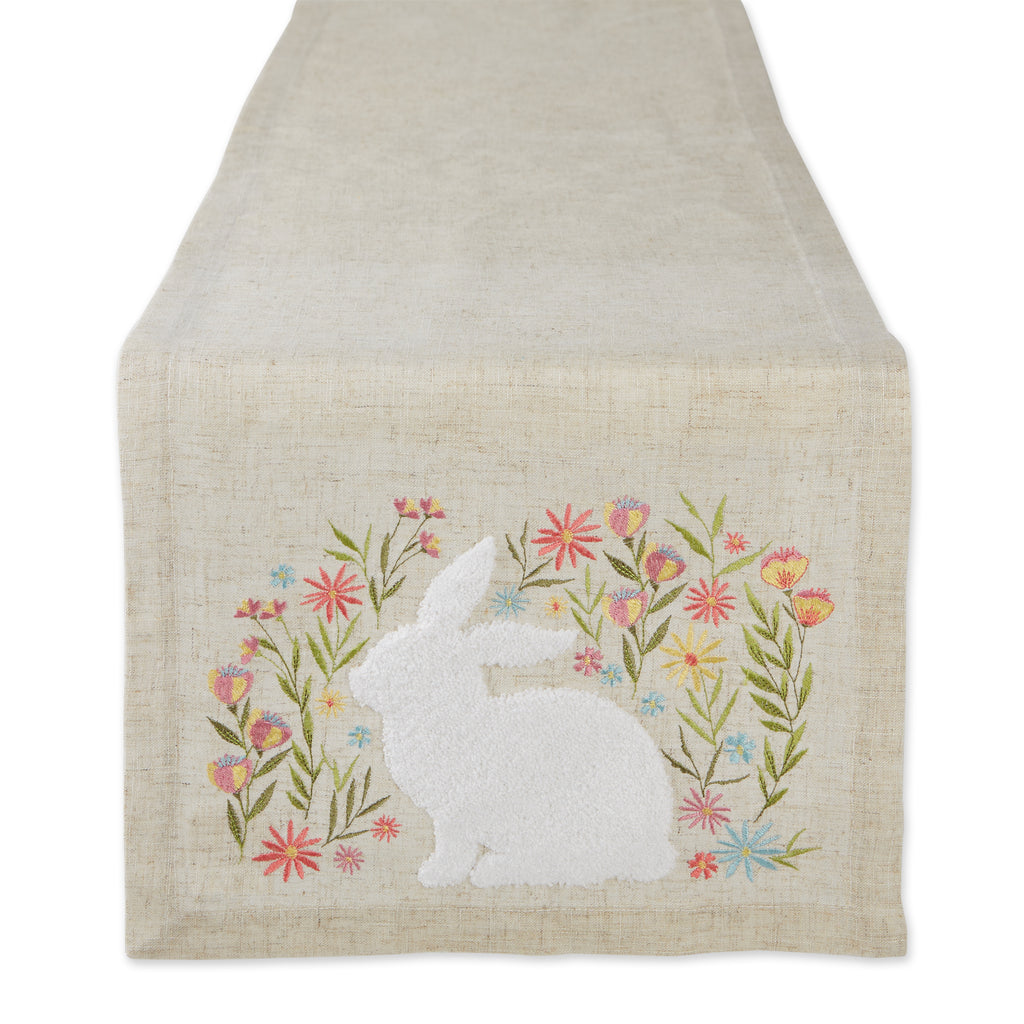 Spring Meadow Embroidered Table Runner 14x108