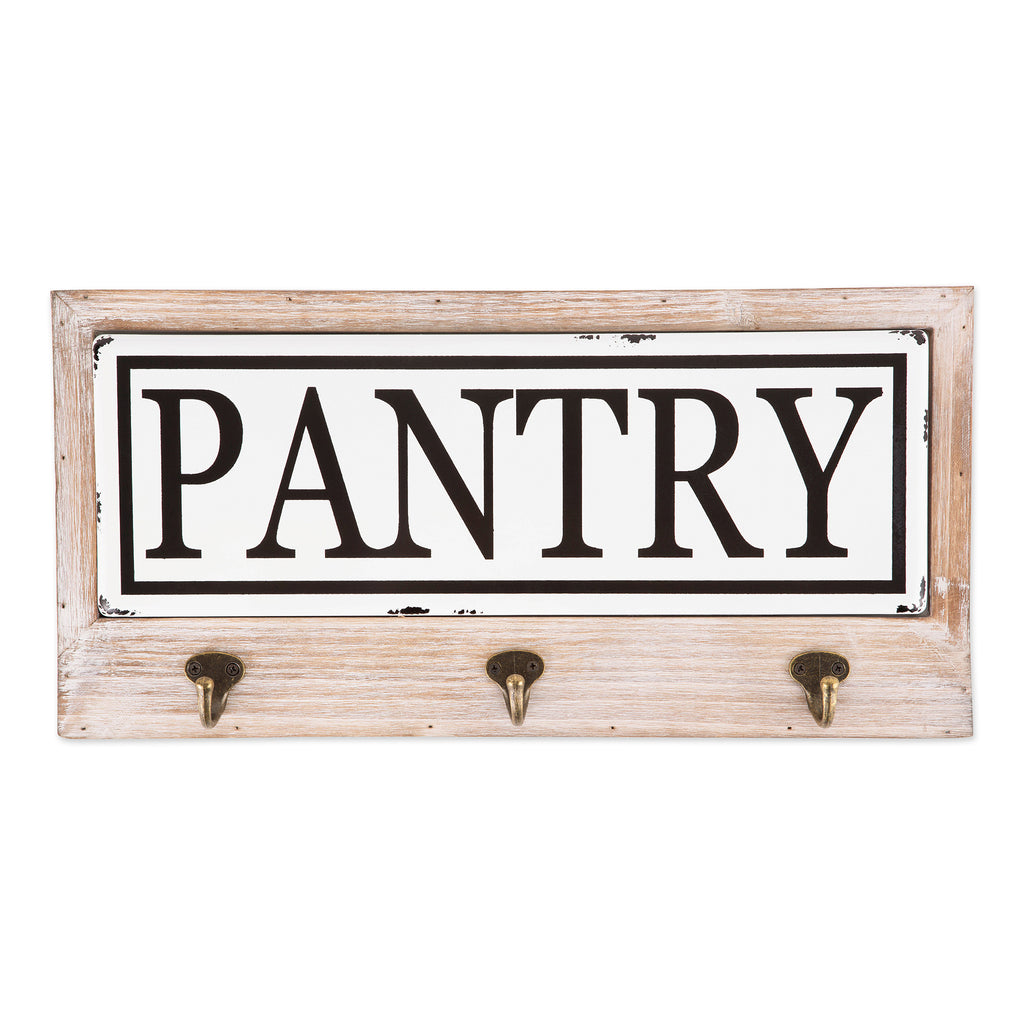 Vintage Enamelware Tile Pantry Hook Sign