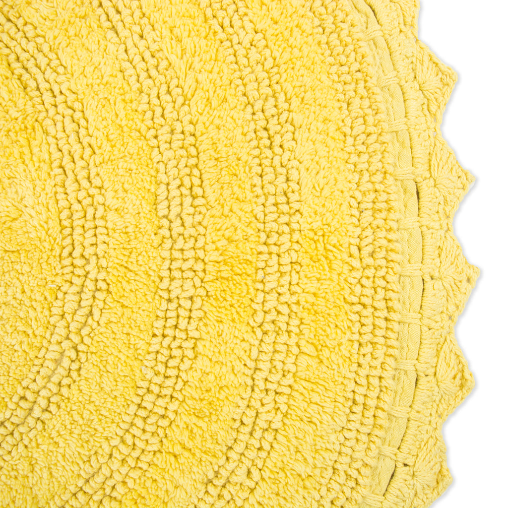 DII Yellow Round Crochet Bath Mat