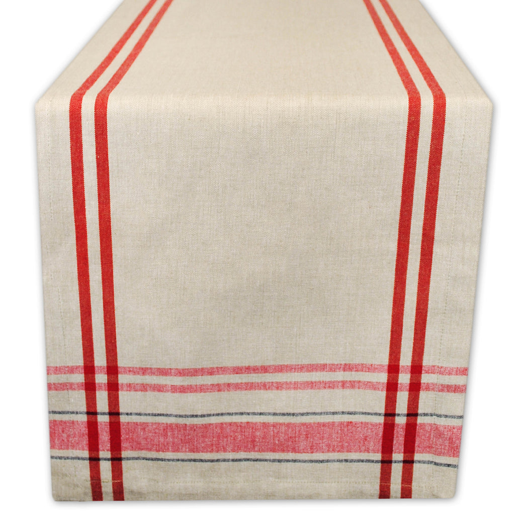 French Stripe Table Runner - Red