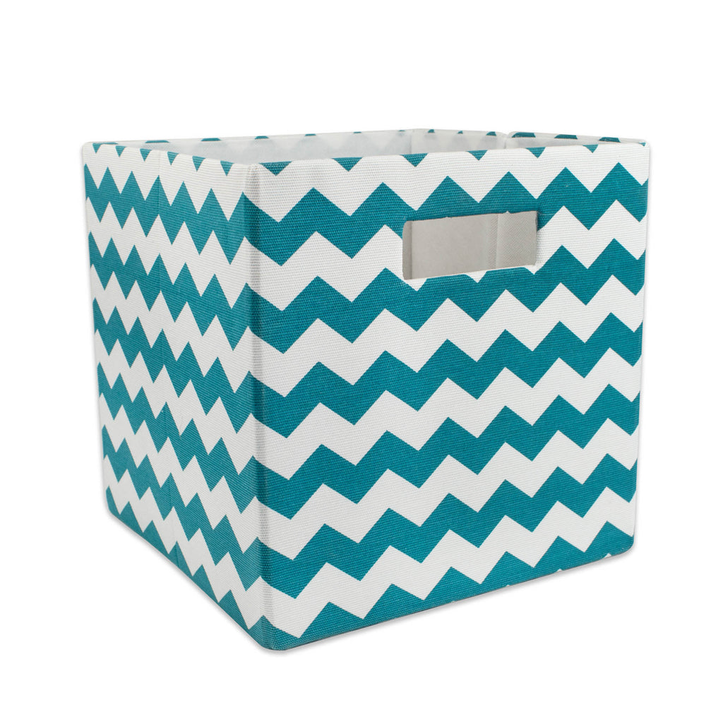 Polyester Cube Chevron Teal Square 11x11x11