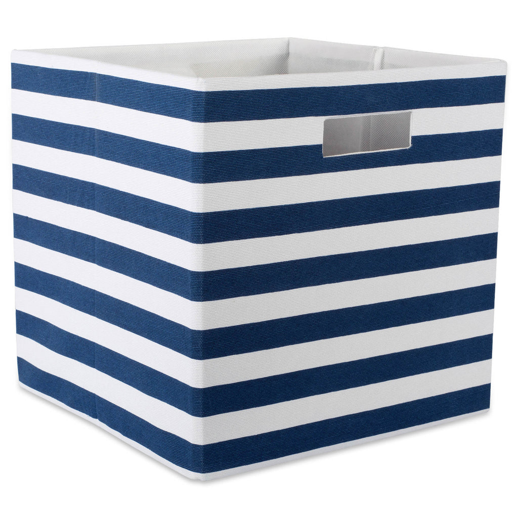 Polyester Cube Stripe Nautical Blue Square 11x11x11