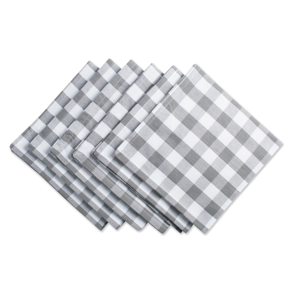 Gray/White Checkers Napkin Set/6