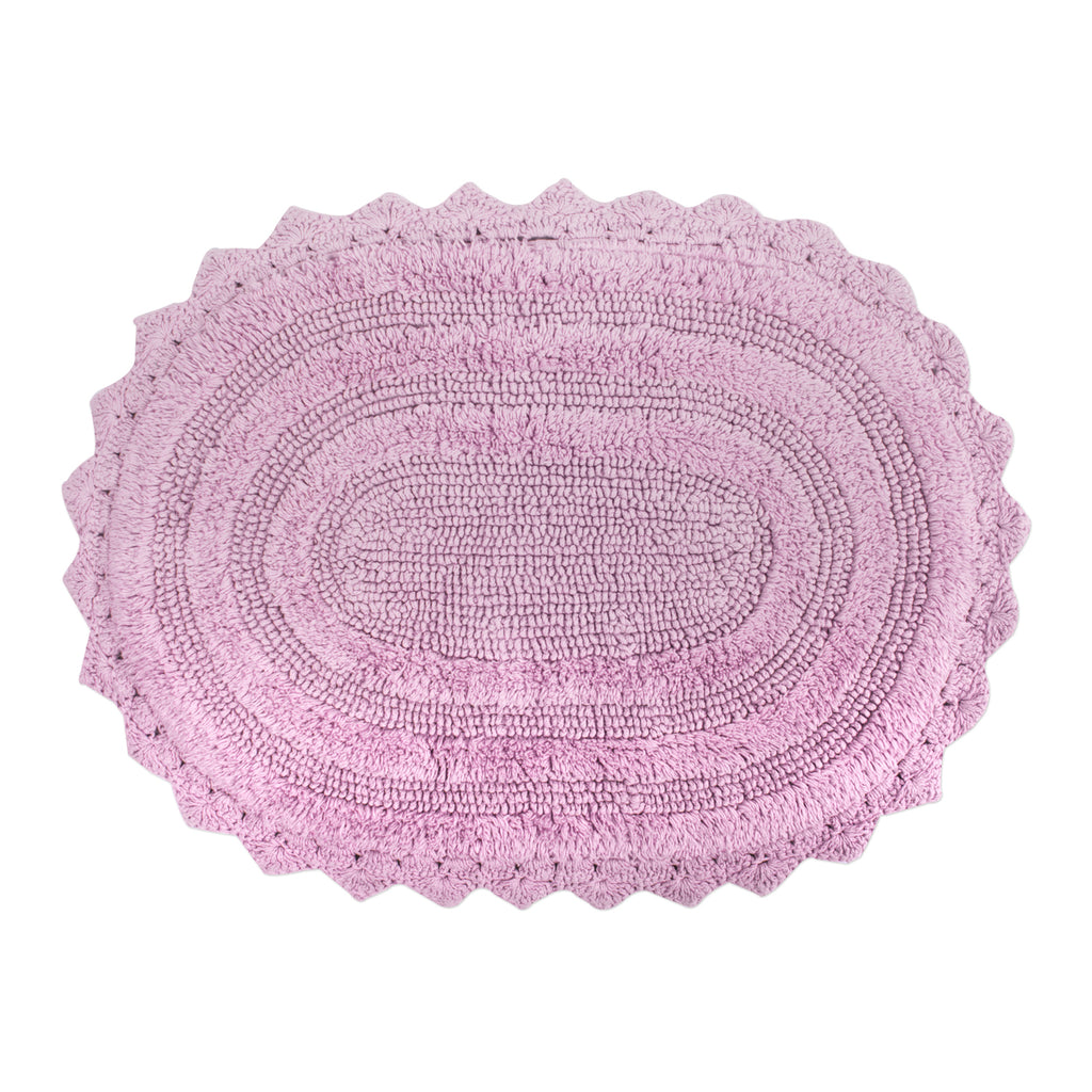 Mauve Small Oval Crochet Bath Mat