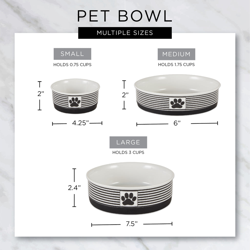 Lattice Gray Large Pet Bowl  7.5dx2.4h Set of 2