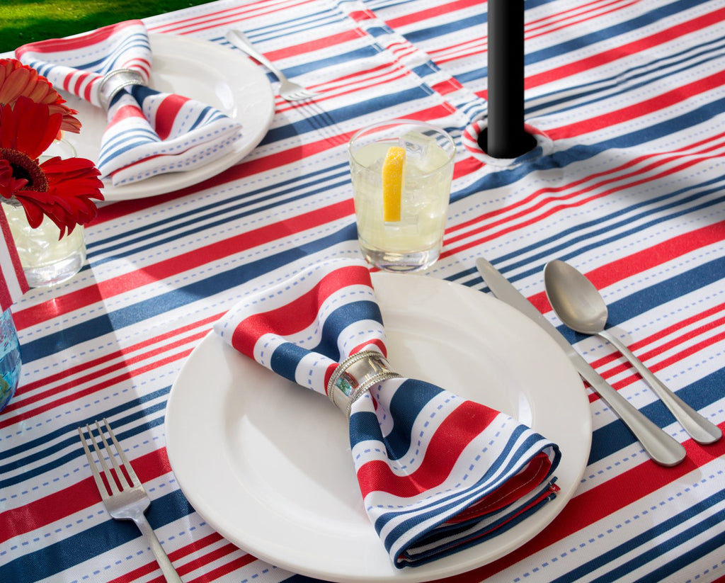 Patriotic Stripe Outdoor Napkin Set of 6