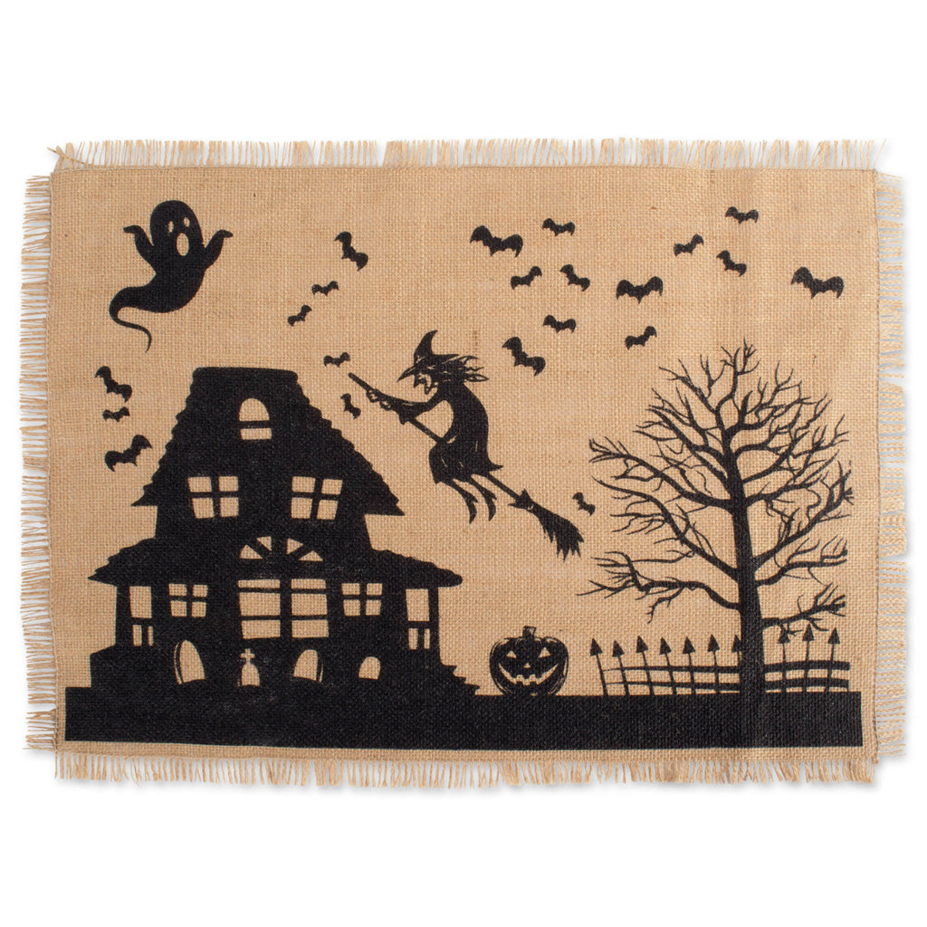 Haunted House Burlap Placemat Set of 4