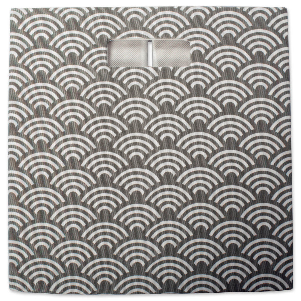 DII Polyester Cube Waves Gray Square