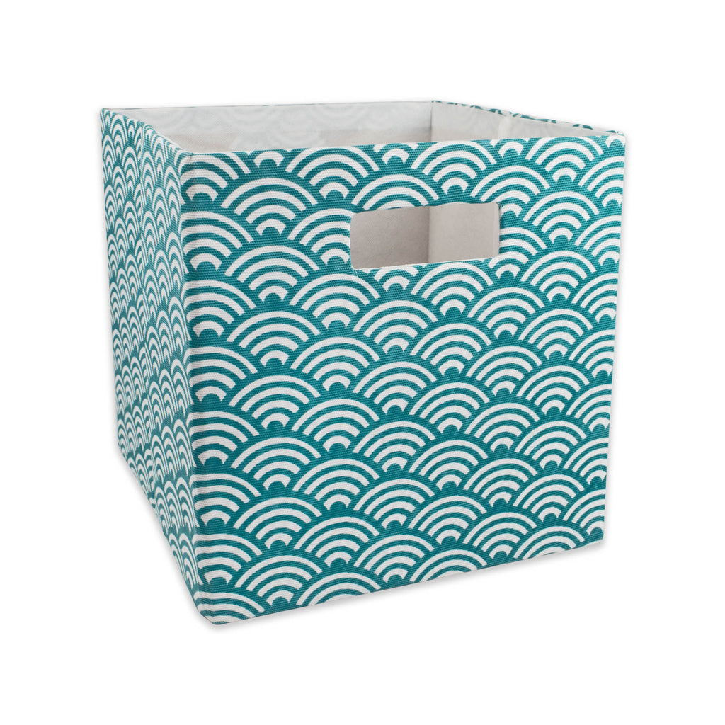 Polyester Cube Waves Teal Square 13x13x13