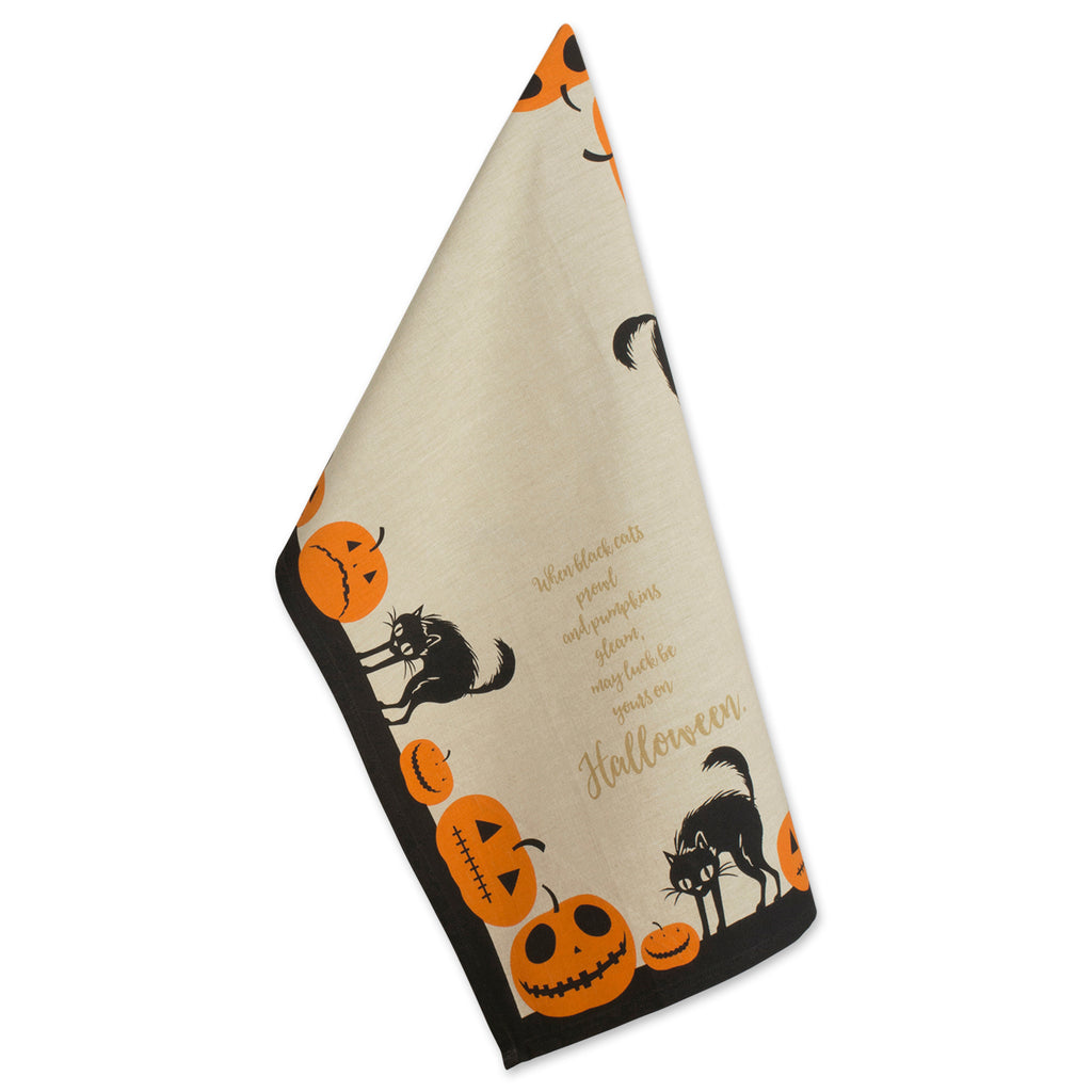 Jack-O'-Lantern Halloween Printed Dishtowel Set of 3