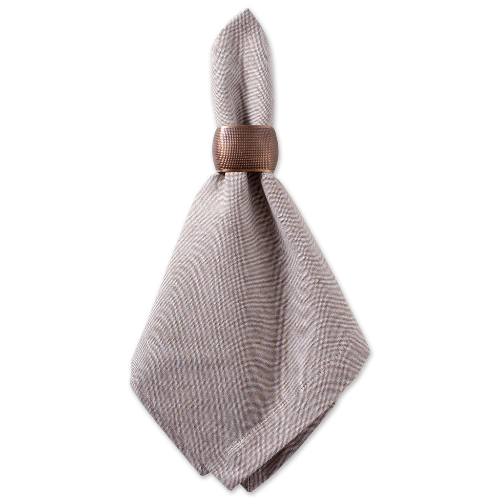 DII Stone Brown Solid Chambray Napkin Set of 6