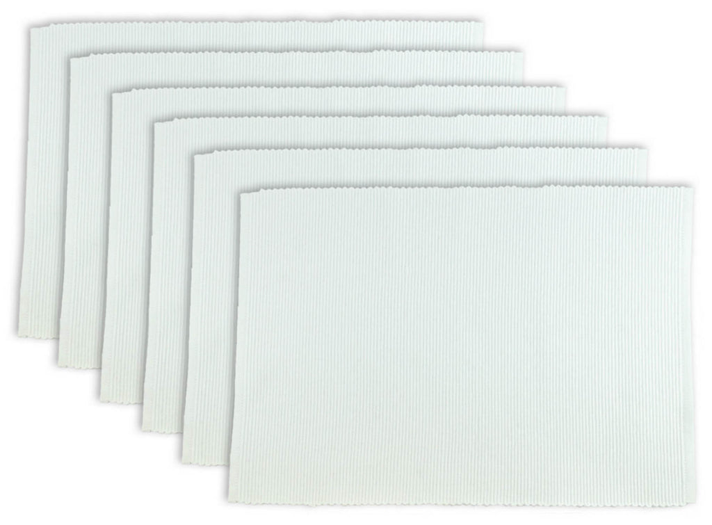 White Ribbed Placemat Set/6