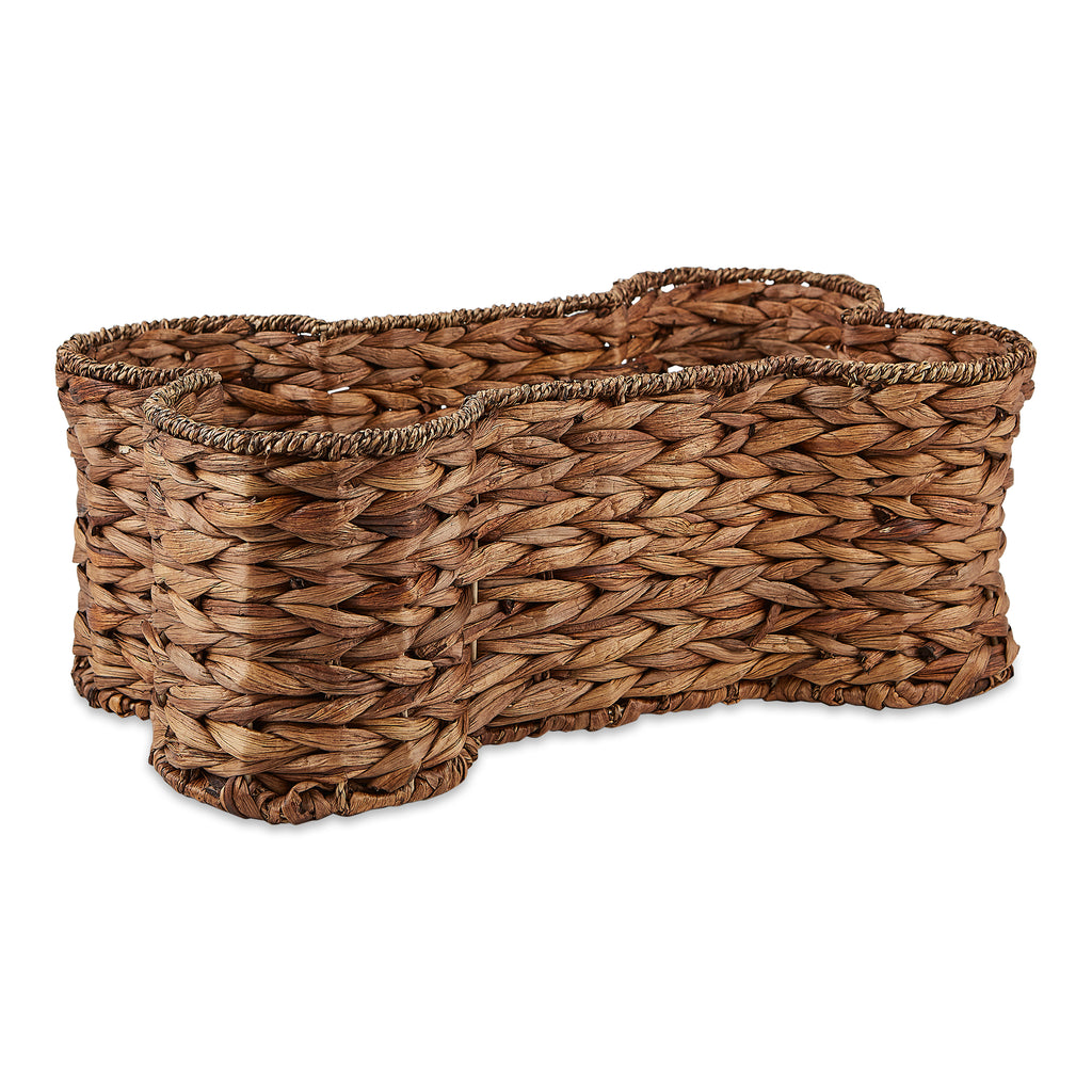 Dark Brown Hyacinth Bone Pet Basket Large 24x15x9