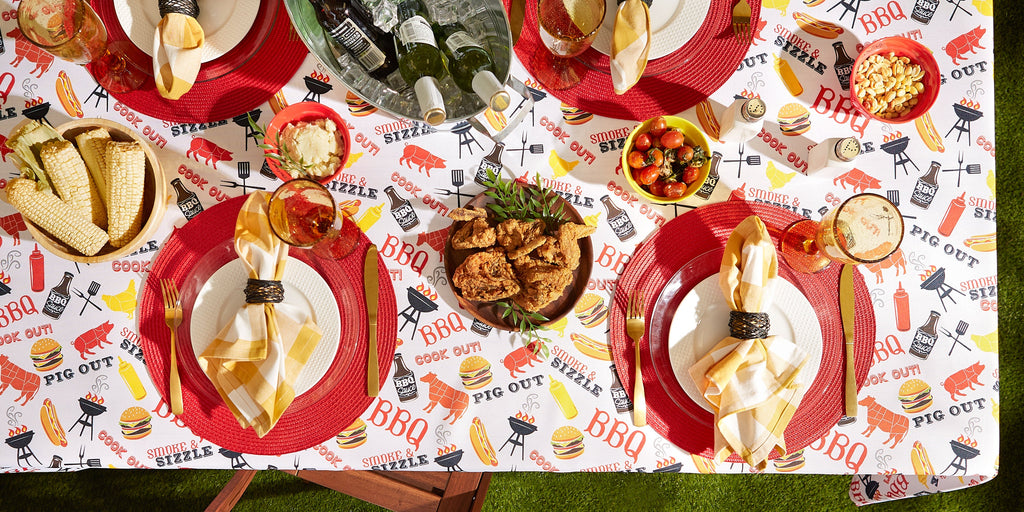 BBQ Fun Print Outdoor Tablecloth 60x120