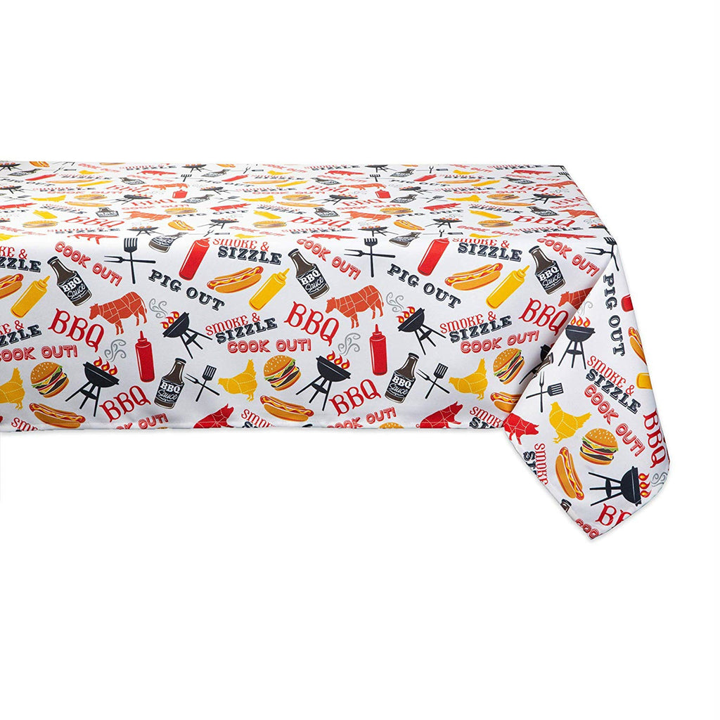 BBQ Fun Print Outdoor Tablecloth 60 x 84