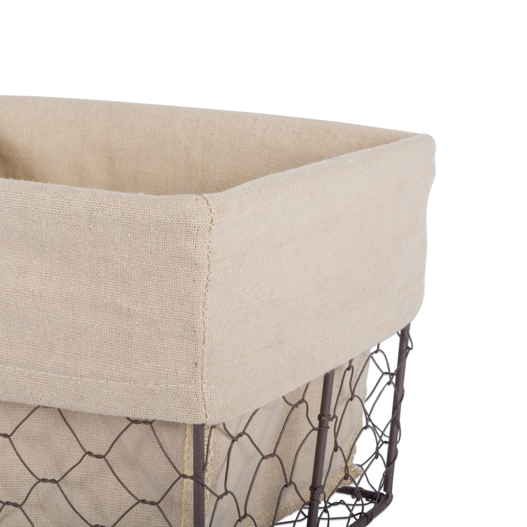 Bronze Chicken Wire Lined Basket Set of 2