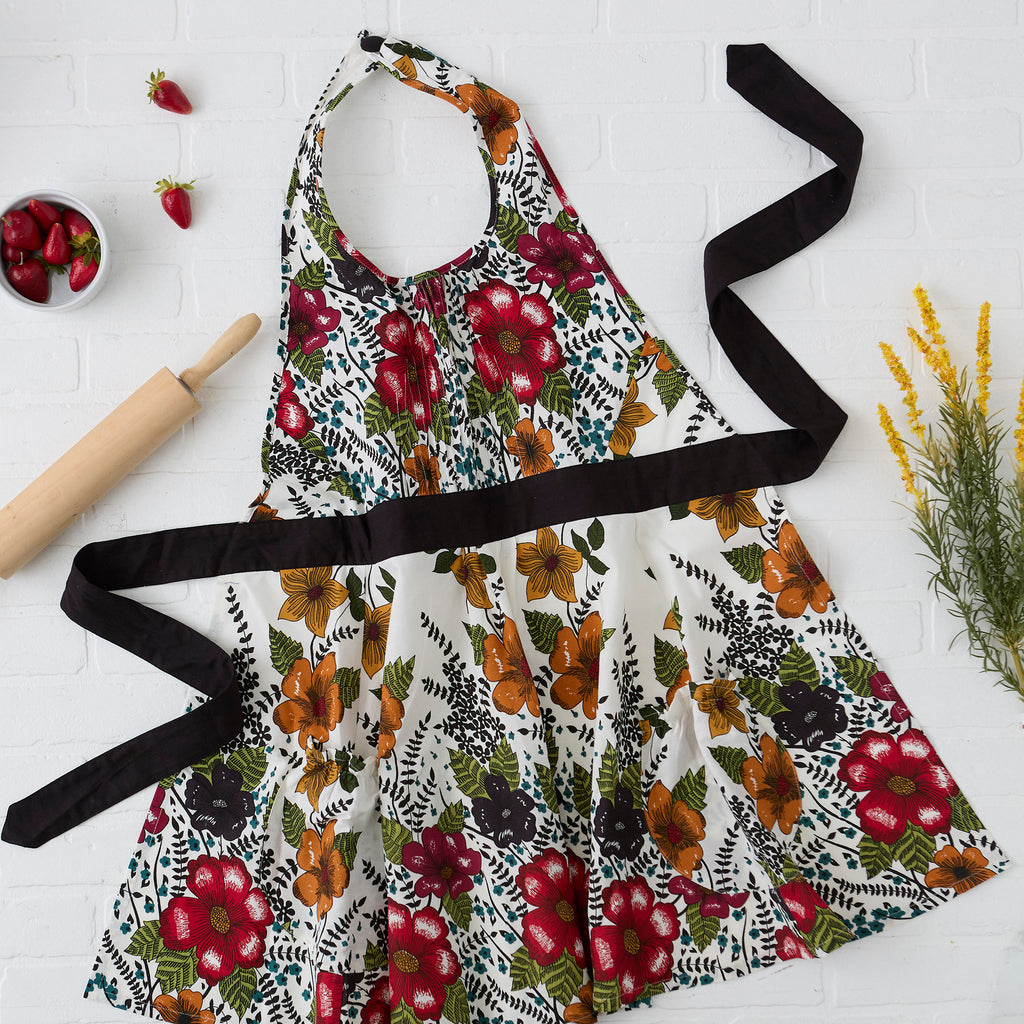 India Flower Vintage Apron