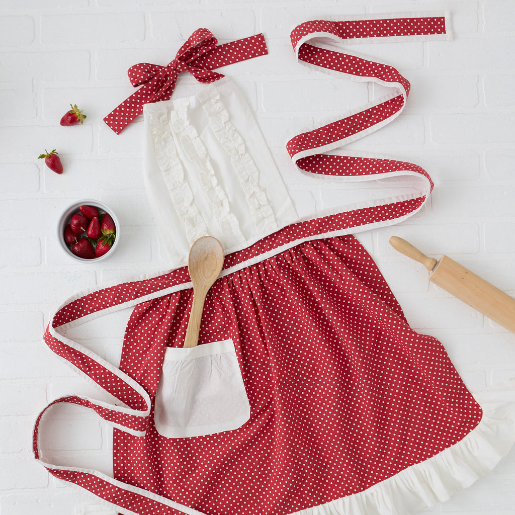 Red Polka Dot Vintage Apron