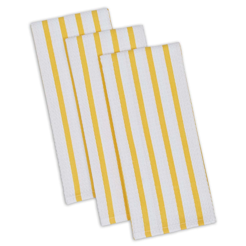 Daffodil Stripe Heavyweight Dishtowel Set of 3 - DII Design Imports