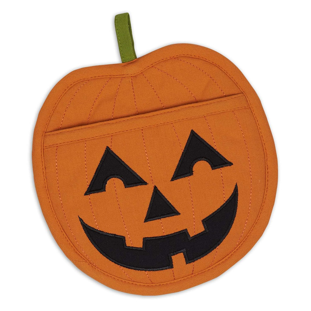 Jack O Lantern Shaped Embellished Pocket Potholder