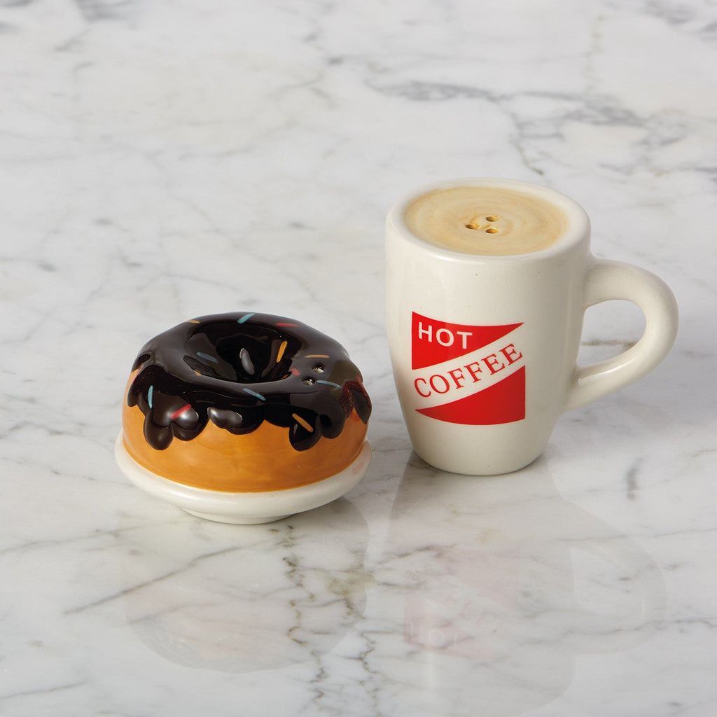 Coffee & Doughnut Ceramic Salt & Pepper Shakers - DII Design Imports